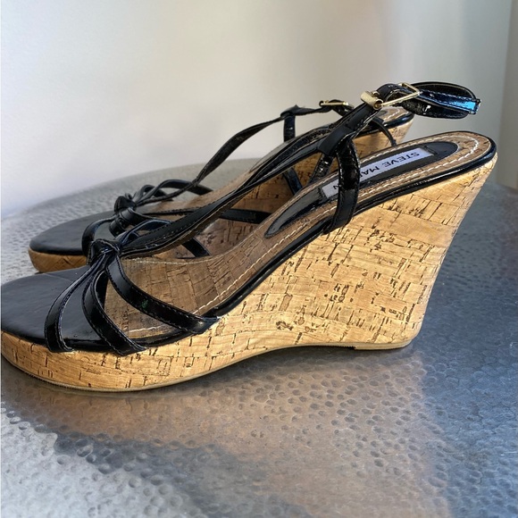 Steve Madden Cork Strap Wedges Size 10 - Picture 8 of 9